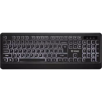 Teclado USB silencioso com retroiluminação e teclas rasas