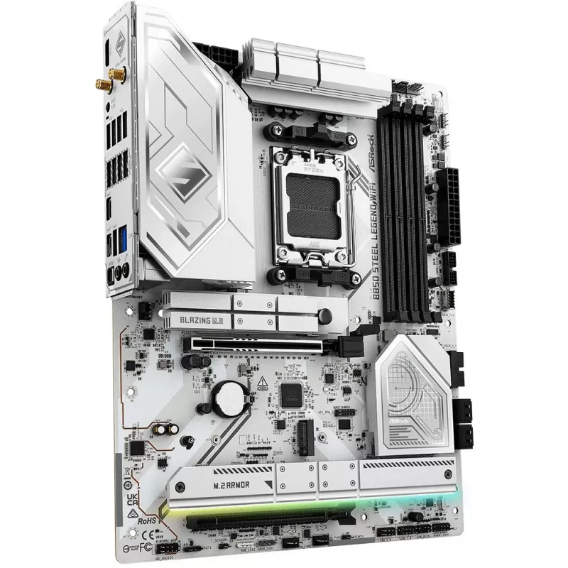 Motherboard ASROCK B850 Steel Legend WiFi ATX — AMD B850, socket AM5, DDR5, 4x DIMM, 4x M.2, Wi-Fi 7, LAN 2.5Gb