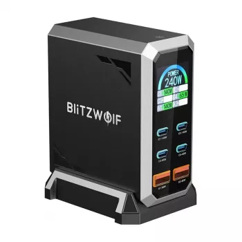 Blitzwolf BW-S31 2xUSB-A, 4xUSB-C, PD, 240W carregador de rede