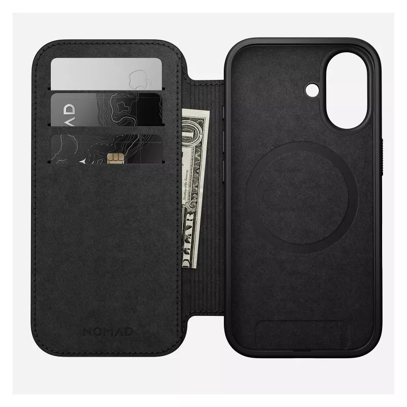 Capa tipo carteira para telemóvel Nomad NM014209858 para Apple iPhone 17, 16 cm (6,3 polegadas), castanha, 4 compartimentos para cartões