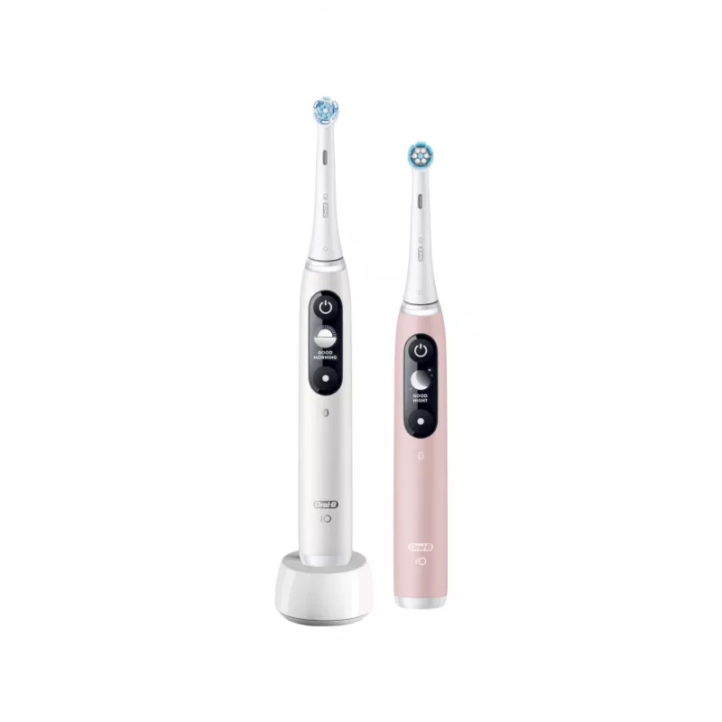 Braun Oral-B iO Series 6 Duo Escova de dentes elétrica pack de 2 branco/rosa