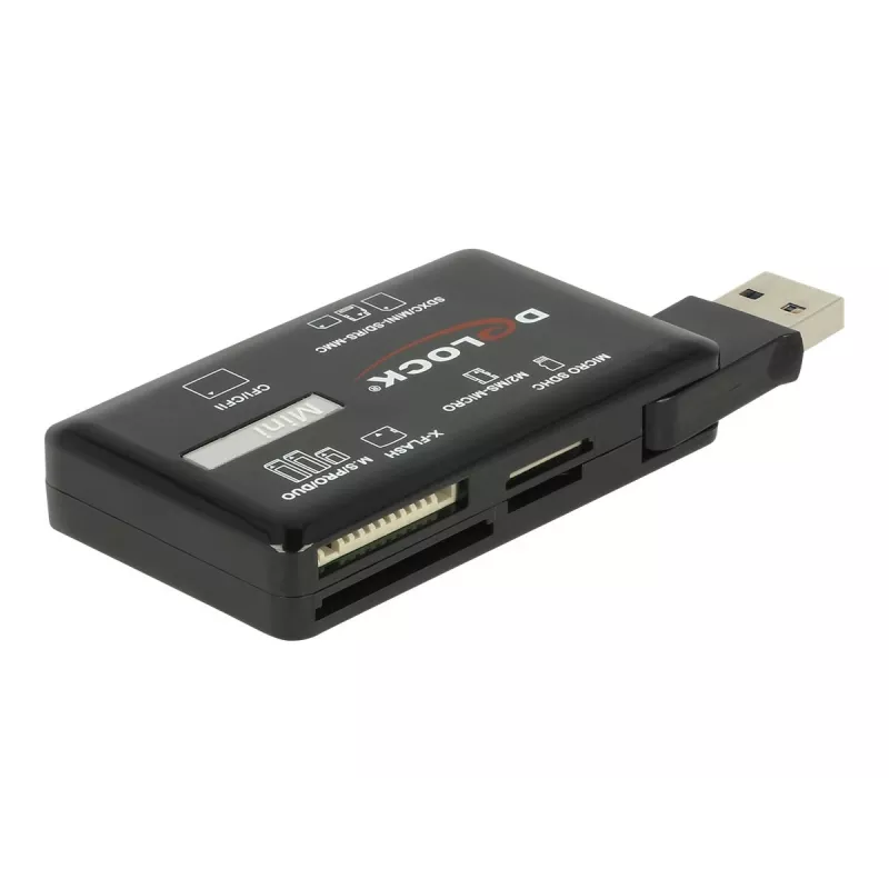 Leitor de cartões SuperSpeed USB DeLOCK CF SD Micro SD MS M2 xD 5 Gbps