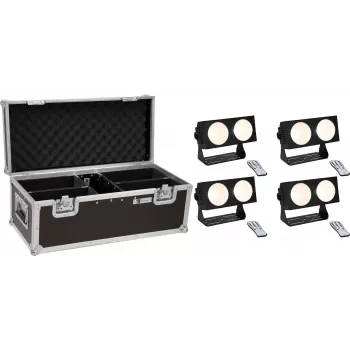 Conjunto de iluminação LED EUROLITE CBB-2 COB WW 4× com bolsa de transporte