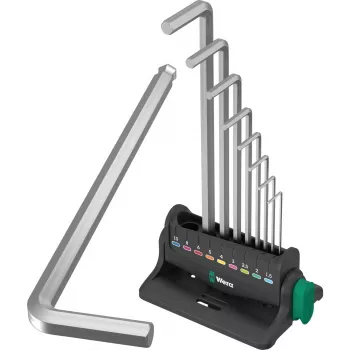 Wera 05022102001 conjunto de chaves sextavadas, forma L, métrico, 9 peças