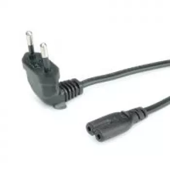 ROLINE - cabo de alimentação (250 VAC, 2.5 A) - ficha Euro (M) para IEC 320 EN 60320 C7 (F) - 1.8 m - moldado, conector de 90 graus - preto (19.07.2093)
