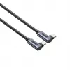 Cabo USB-C Unitek C14147ABK01 90°–90° PD 100W 0,5 m, angular para angular, preto