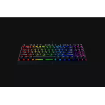 Teclado mecânico gaming Razer BlackWidow V3 Tenkeyless — USB, QWERTY US, interruptores Razer Yellow, retroiluminação RGB, preto