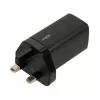 iBOX C-65 preto, carregador universal GaN 65 W com ficha UK