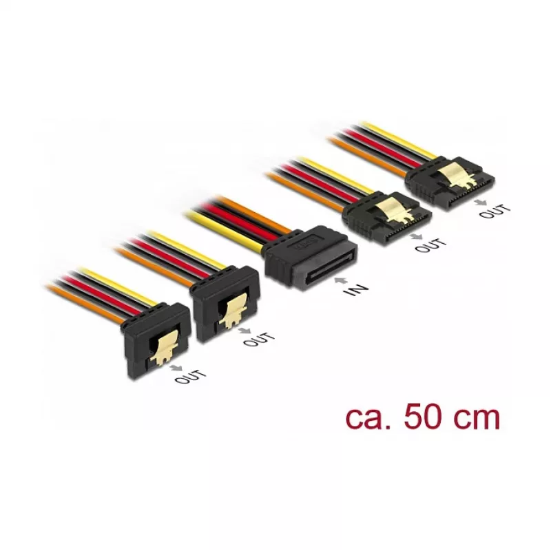 Cabo de alimentação interno DeLOCK 60152 0,5 m 4 x SATA 15 pinos