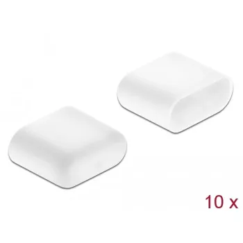 Tampas antipoeira DeLOCK conector macho USB Type-C 10 unid. branco