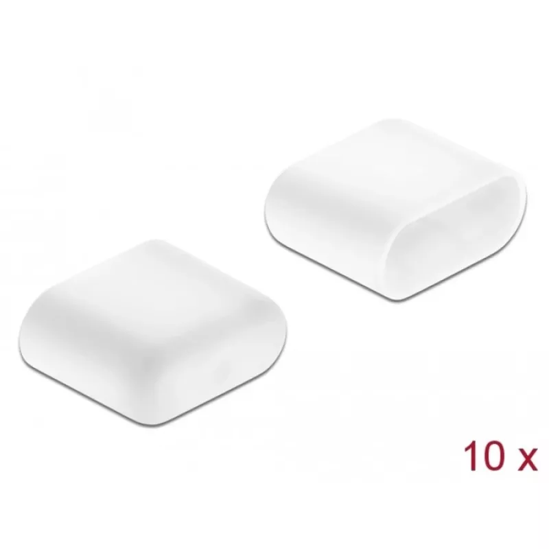 Tampas antipoeira DeLOCK conector macho USB Type-C 10 unid. branco
