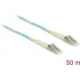 Cabo de patch de fibra ótica DELOCK 80151 MMF OM3 50 m 2x LC para 2x LC cor aqua duplex integral
