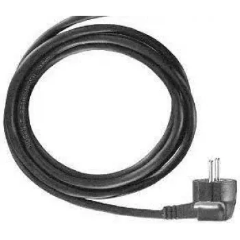 Cabo de alimentação Bachmann H05VV-F 3G - Type F (M) angular para extremidade aberta - AC 250 V - 16 A - 5,0 m - moldado - preto - Alemanha (304.176)