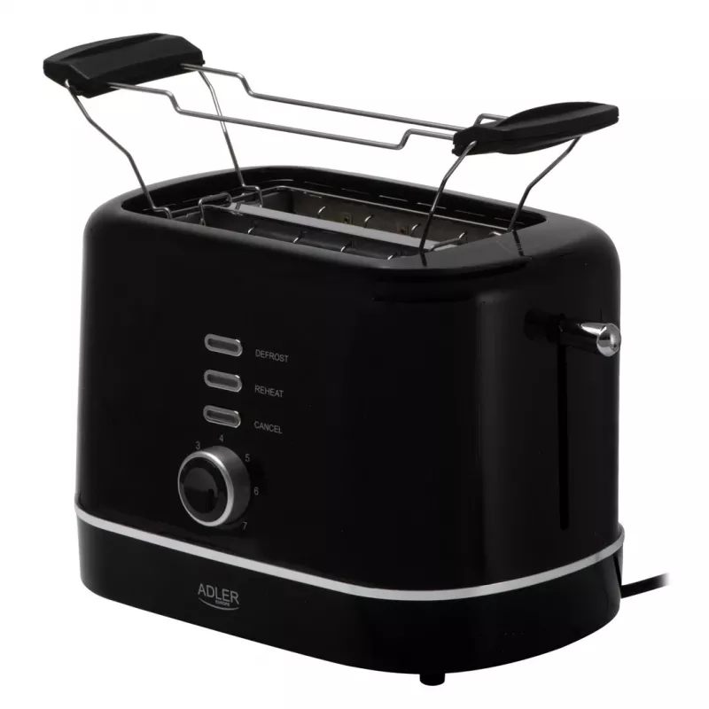 Adler AD 3224b torradeira com suporte para pãezinhos 7 níveis de tostagem preto