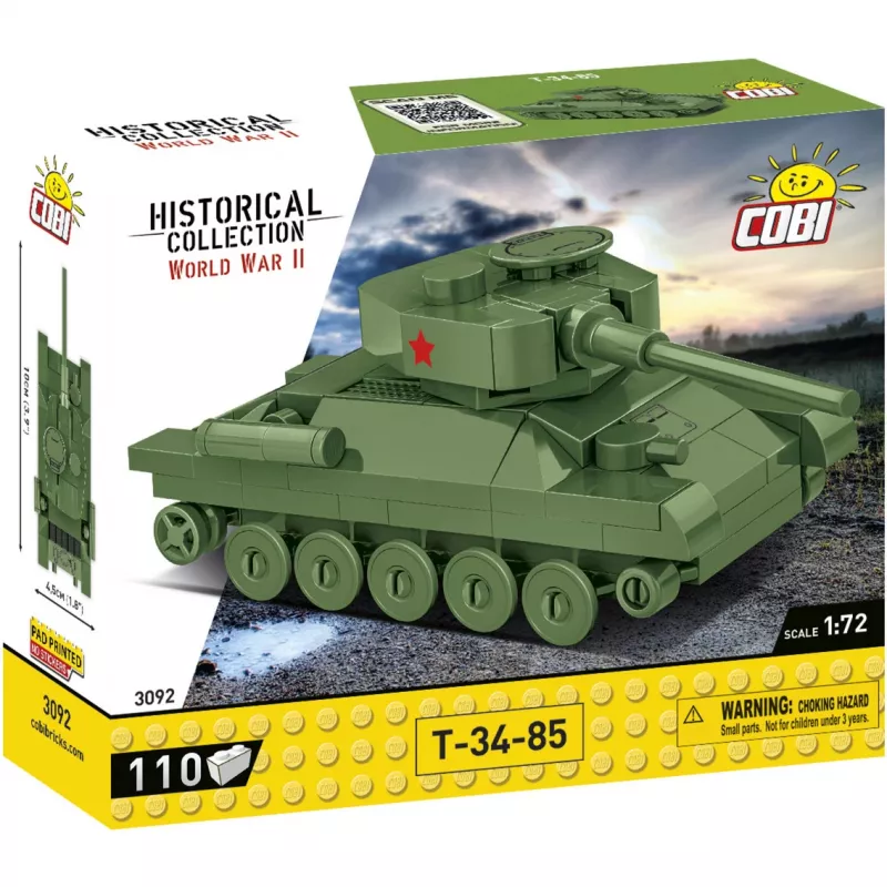 Conjunto de construção Cobi modelo de tanque T-34-85 — 110 peças, idade 6+, verde