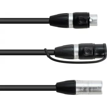 Cabo adaptador EUROLITE 30227869 IP XLR 3 pinos ficha macho para 2× IP XLR 3 pinos conector fêmea