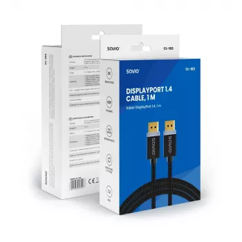 Cabo DisplayPort Savio CL-165 1 m preto
