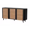 Cómoda Cama Meble VOLARE 151 x 39 x 75 cm, preto/nogueira, aglomerado