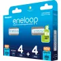 Pilhas recarregáveis Panasonic Eneloop AA 2000 mAh (4 unid.) e AAA 800 mAh (4 unid.), Ni‑MH, 1,2 V, 8 unid.