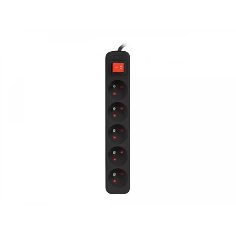Extensão Lanberg PS1-05E-0300-BK, 5 tomadas, 3 m, preta, com interruptor