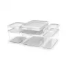 Recipiente de alimentos rotho 1053201100 retangular 1,2 L transparente branco, tecnopolímero, apto para máquina de lavar louça