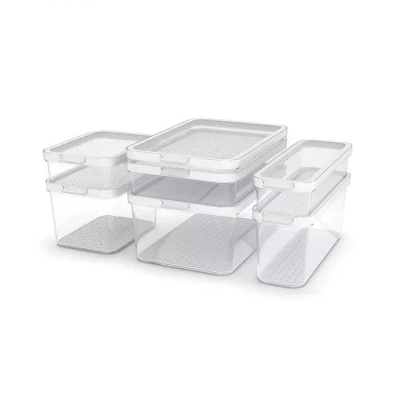Recipiente de alimentos rotho 1053201100 retangular 1,2 L transparente branco, tecnopolímero, apto para máquina de lavar louça