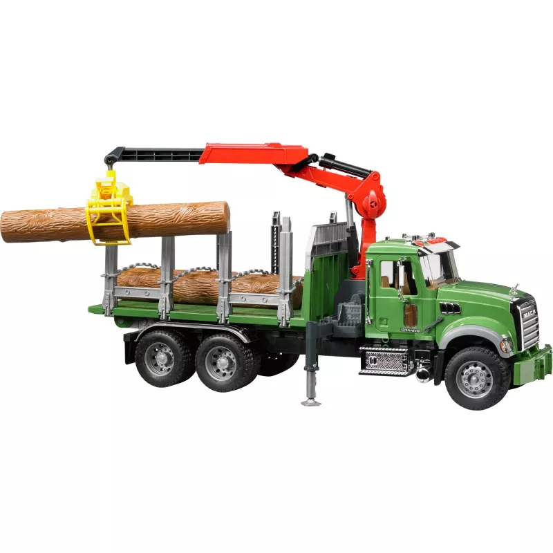 Transportador de madeira BRUDER MACK Granite com 3 troncos