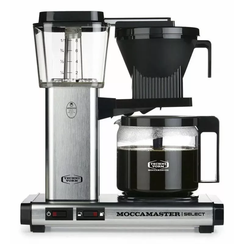 Máquina de café de filtro MOCCAMASTER KBG 741 — depósito de água de 1,25 l, jarra de 10 chávenas, 1520 W, aço inoxidável/preto
