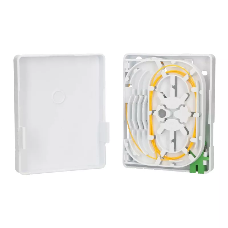 Caixa de fibra ótica Extralink Olivia, 2 emendas, com pigtail e adaptador SC/APC