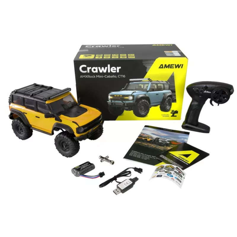RC Crawler Amewi Mini-Cabalo AMXRock 4WD 1:16 RTR, elétrico, pronto a andar
