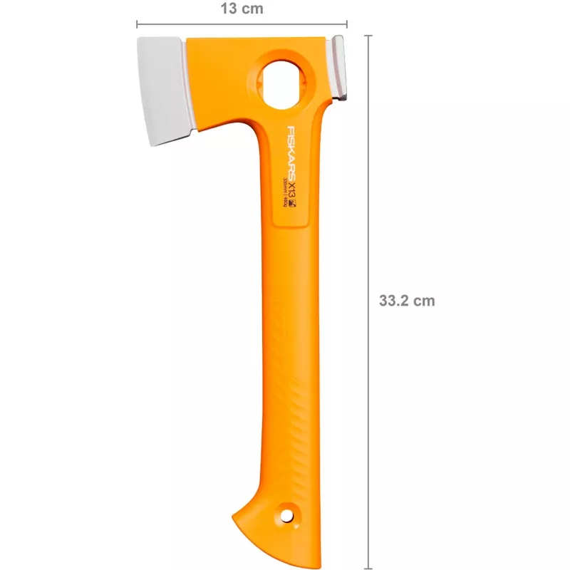 Machado individual Fiskars 1069101, cabeça em aço, 330 mm de comprimento, laranja