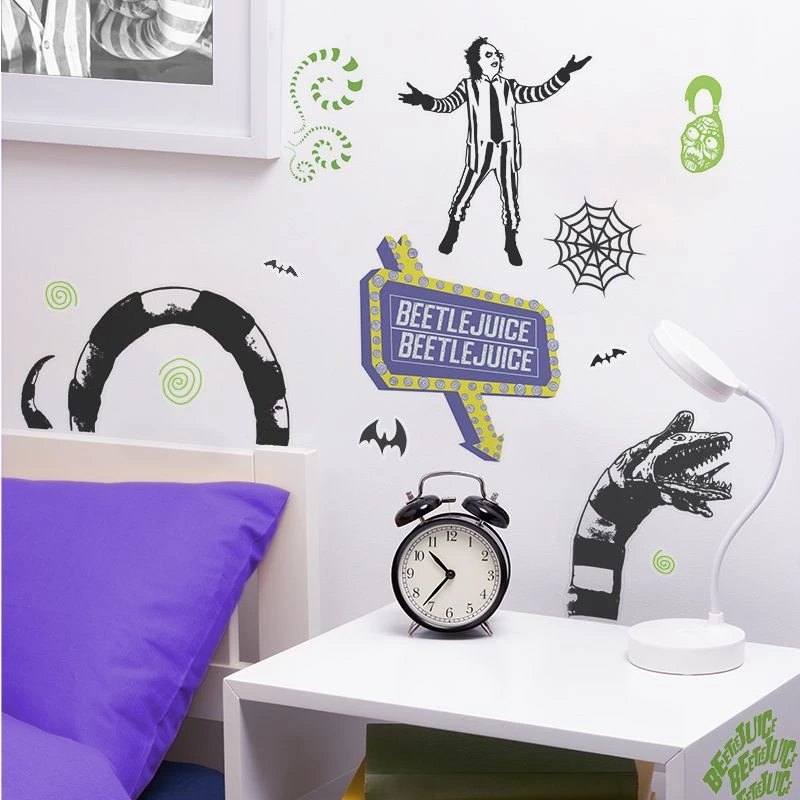 Autocolantes de parede Paladone Beetlejuice Design PP13439BJ – conjunto de autocolantes decorativos de parede