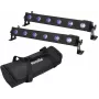 Luminária LED bar EUROLITE LED BAR-6 QCL RGB+UV conjunto com 2 unidades — iluminação de palco/arquitetura, LEDs RGB + UV