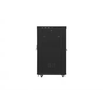 Armário de rack 19 polegadas 22U 800x1000 Portas de vidro LCD (Flat Pack) V2 preto