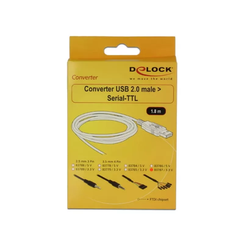 Cabo USB DeLOCK 1,8 m USB2.0-A/TTL 6 pinos Preto