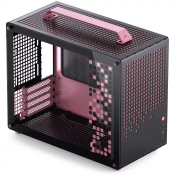 Caixa Jonsplus MATX Handle Case Z20 preto-rosa – caixa Mini/Micro/Flex-ATX com pega de transporte