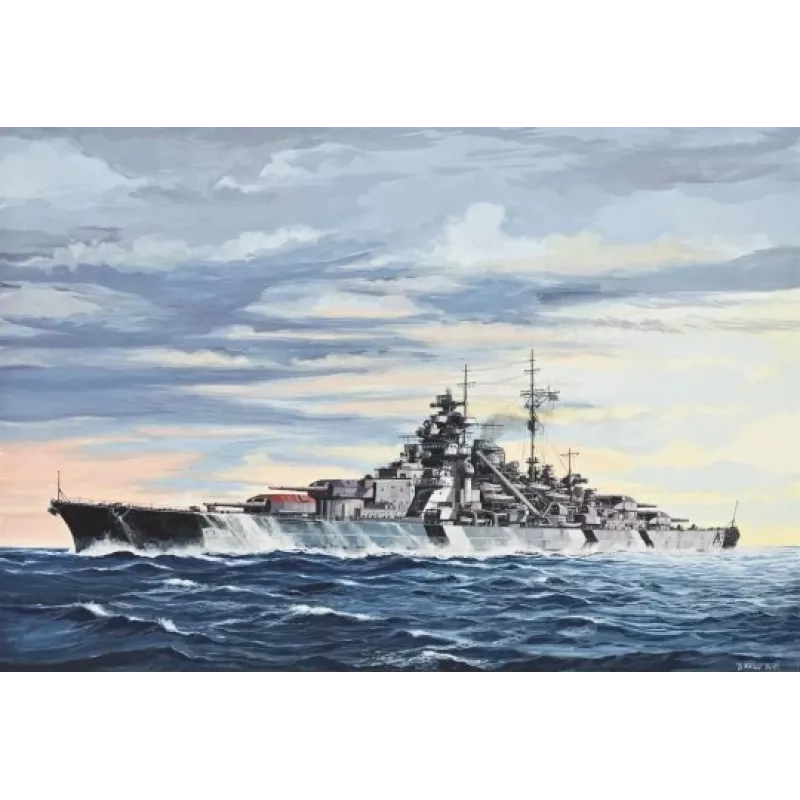 Maquete de navio de guerra Revell Bismarck 1:700