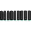 Conjunto de chaves de caixa Bosch PRO 1/2 polegadas 9 peças, chaves de caixa profundas pretas