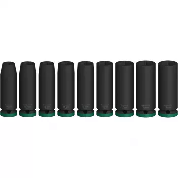 Conjunto de chaves de caixa Bosch PRO 1/2 polegadas 9 peças, chaves de caixa profundas pretas