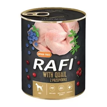 Dolina Noteci Rafi Dog Comida húmida para cães com codorniz, mirtilos e arandos - 800g
