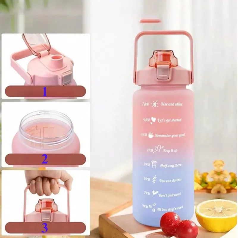 Garrafa motivacional Extralink, 2000 ml, vermelho-azul, BUT-994