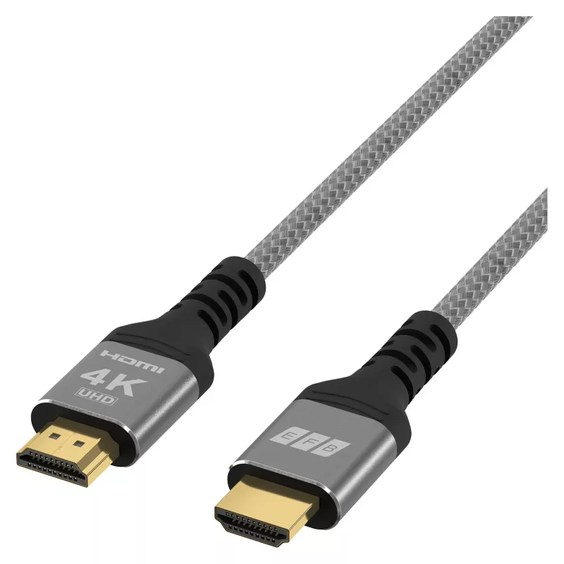 EFB Elektronik cabo HDMI High-Speed com Ethernet 4K60Hz cinzento - cabo - digital/display/vídeo (HDMI-20-00005)