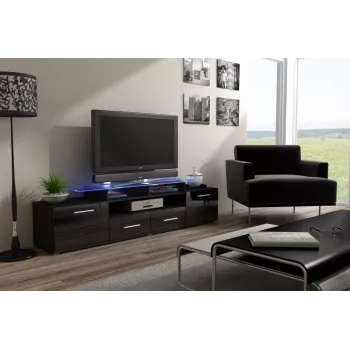 Suporte de TV para cama EVORA 200 wenge/preto brilhante