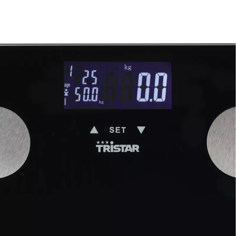 Balança de pessoa Tristar WG-2442 — balança de casa de banho digital, máx. 150 kg, precisão de 100 g, IMC, preto