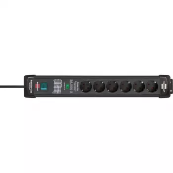 Extensão elétrica Brennenstuhl 1951160400 1,8 m 6 tomadas AC Interior Preto