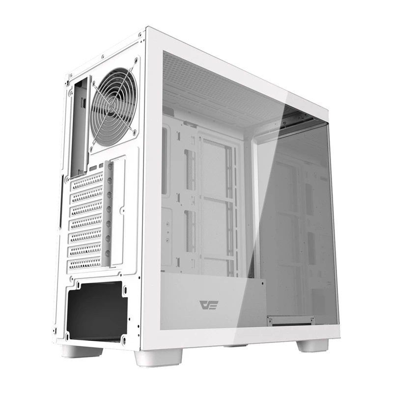 Caixa de computador DarkFlash DS900G branco — Mid-Tower, vidro temperado, sem ventoinhas