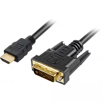 Cabo adaptador HDMI > DVI-D (preto, 5 metros, Dual Link, 24+1)