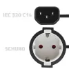 Adaptador de alimentação QOLTEC 53906 IEC 320 C14 para SCHUKO 16A 250V