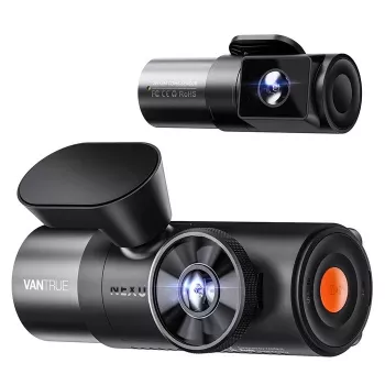 Gravador de vídeo para automóvel VANTRUE N5 Nexus 5 — dashcam de 4 canais, câmara principal 2592×1944, 160° frente/interior, GPS, Wi-Fi, ecrã IPS, MicroSD até 512 GB
