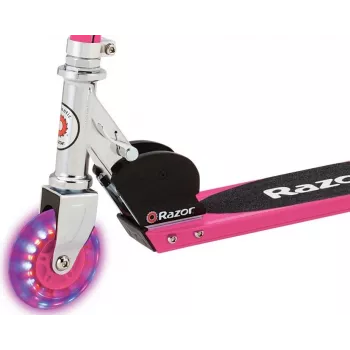 Trotinete clássica Razor S Spark Sport para criança, dobrável, quadro e plataforma em aço, 2 rodas, altura 825 mm, carga máx. 100 kg, preto/rosa